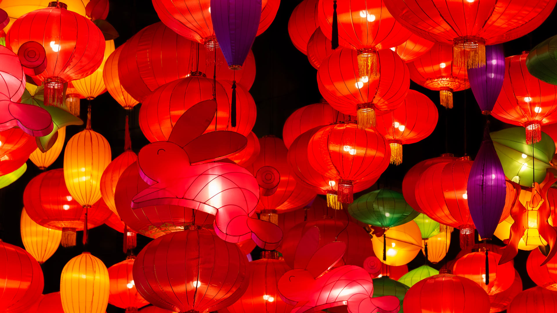 庆祝中秋节的中国灯笼 (© LeeYiuTung/Getty Images)