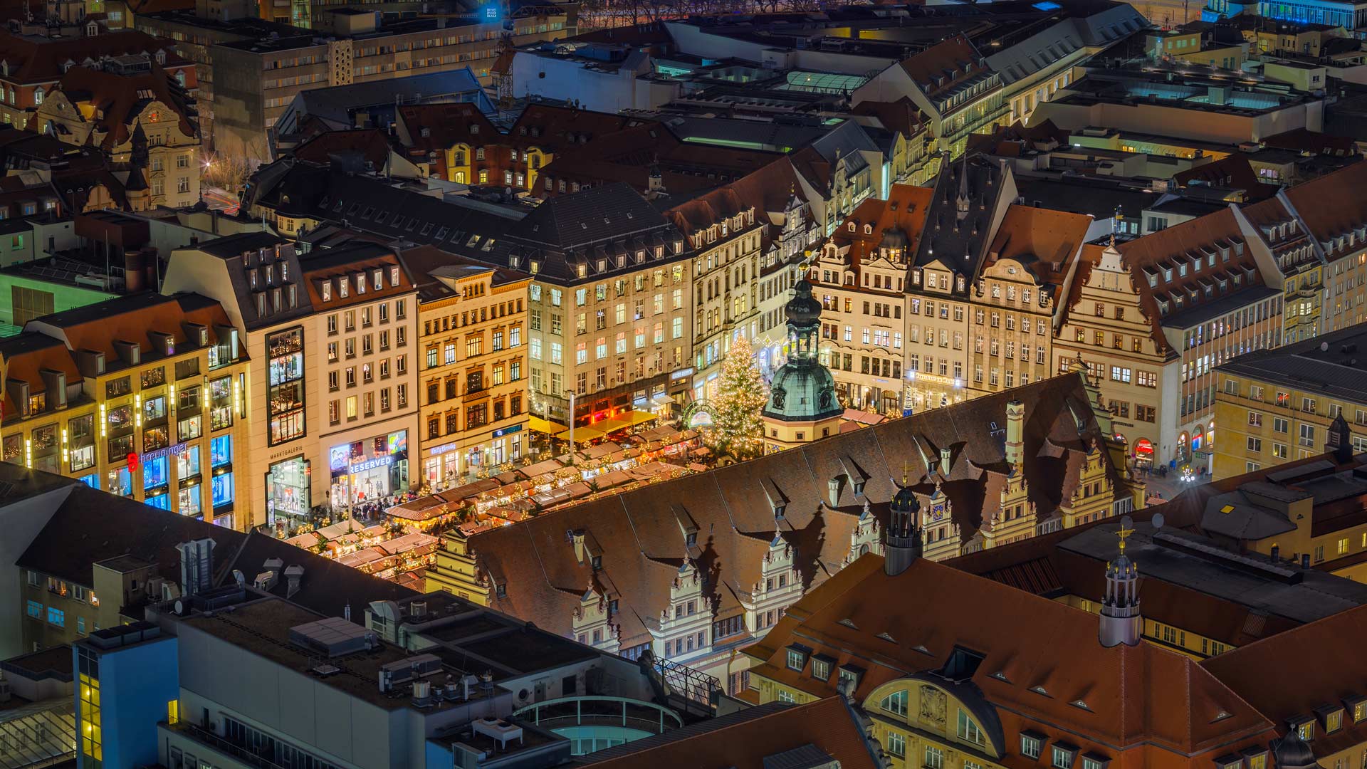 莱比锡圣诞集市, 德国 (© Krzysztof Baranowski/Getty Images)